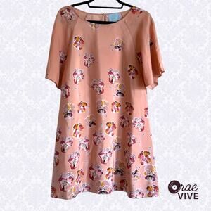 CeCe Blush Flutter Sleeve Flowy Floral Shift Dress -Size 8